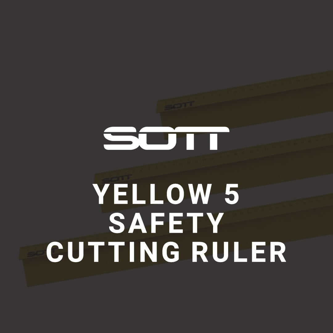 SOTT® Yellow 5 Safety Cutting Ruler